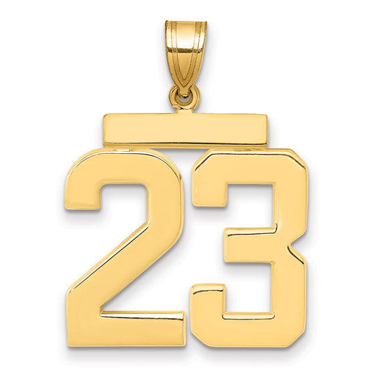 14k Large Polished Number 23 Charm