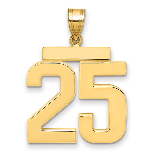 14k Large Polished Number 25 Charm