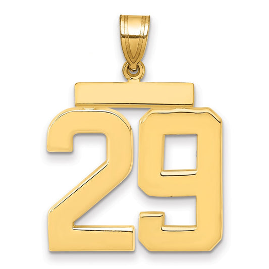 14k Large Polished Number 29 Charm