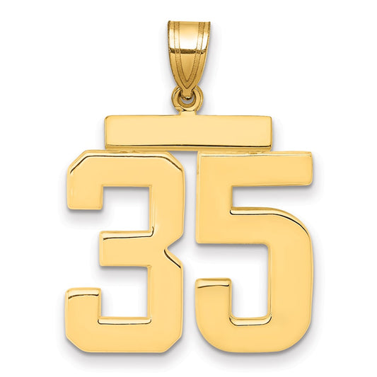 14k Large Polished Number 35 Charm