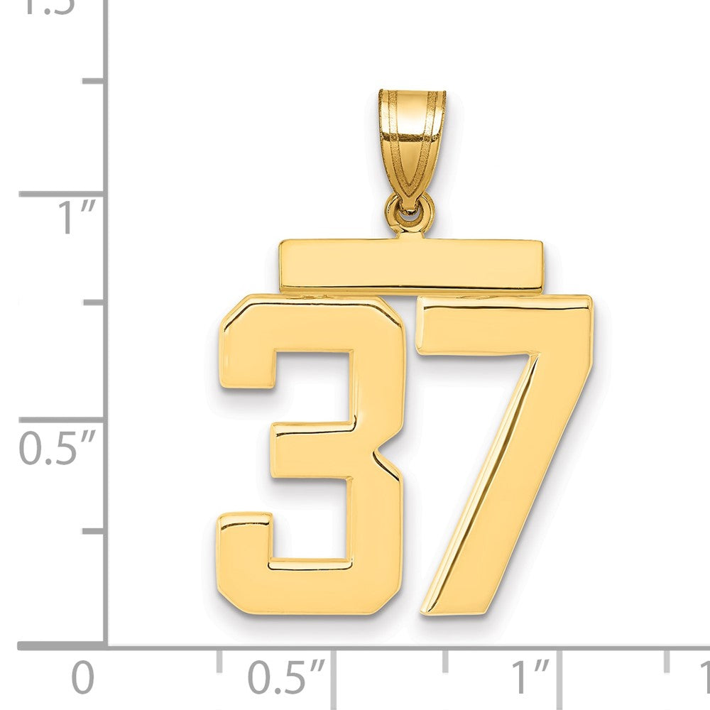 14k Large Polished Number 37 Charm