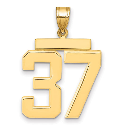 14k Large Polished Number 37 Charm
