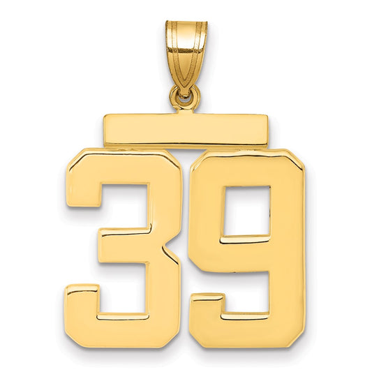 14k Large Polished Number 39 Charm
