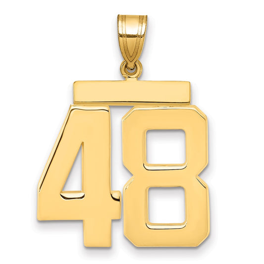 14k Large Polished Number 48 Charm