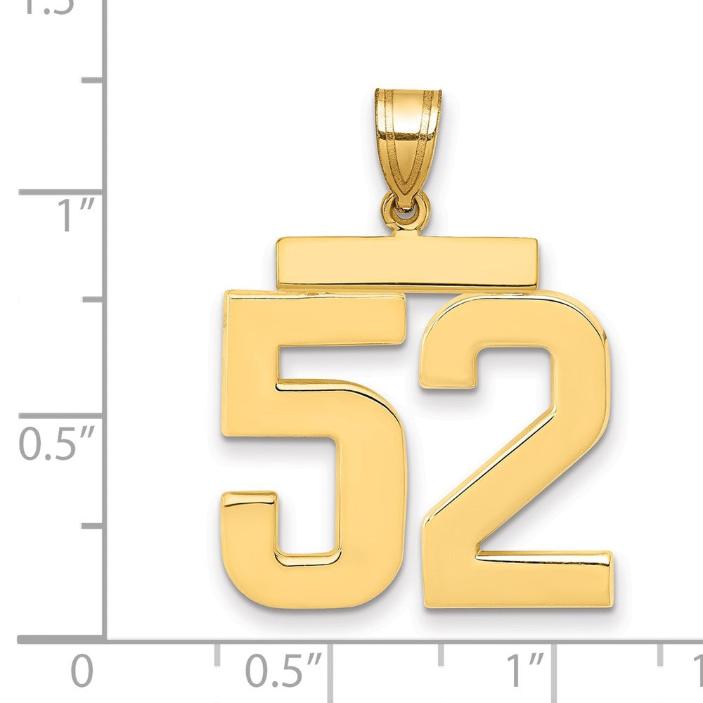 14k Large Polished Number 51 Charm