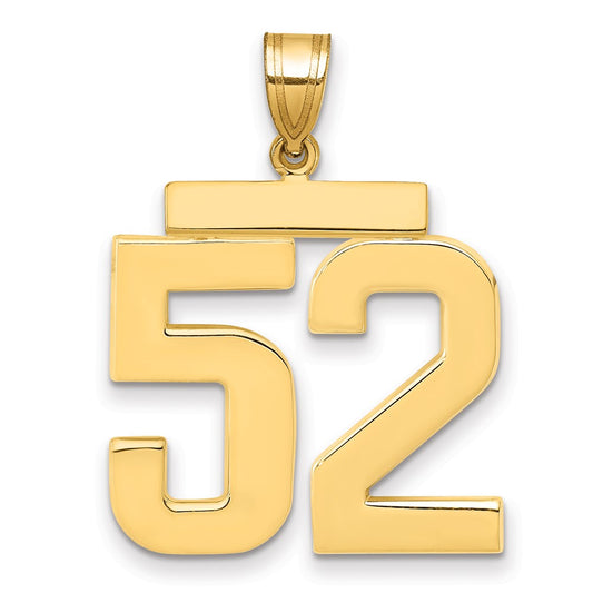 14k Large Polished Number 51 Charm