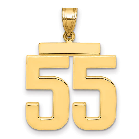 14k Large Polished Number 55 Charm