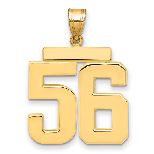 14k Large Polished Number 56 Charm