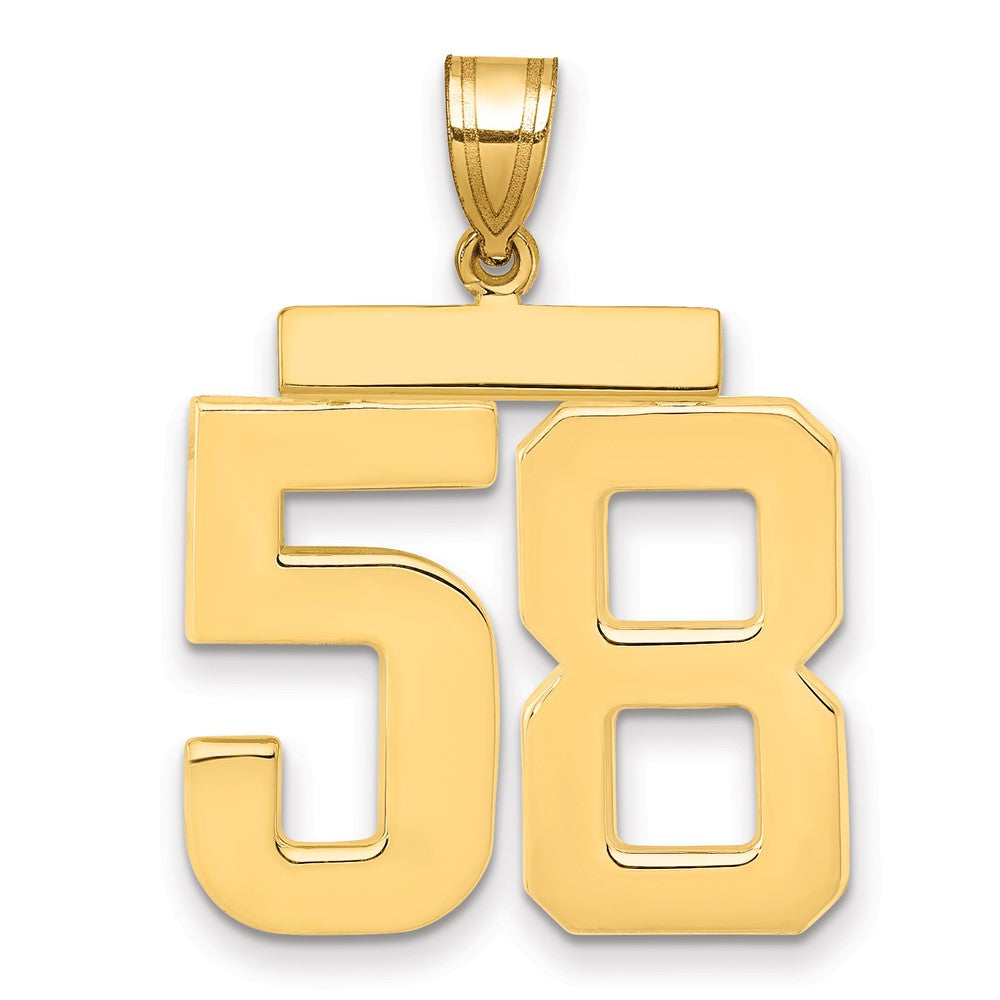 14k Large Polished Number 58 Charm