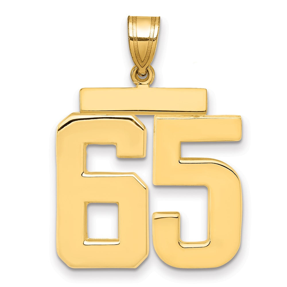 14k Large Polished Number 65 Charm