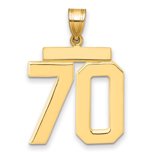 14k Large Polished Number 70 Charm