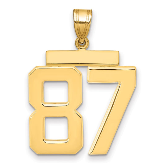 14k Large Polished Number 87 Charm