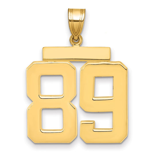 14k Large Polished Number 89 Charm