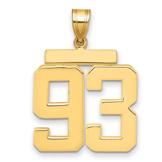 14k Large Polished Number 93 Charm