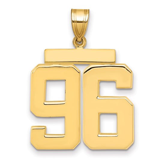 14k Large Polished Number 96 Charm