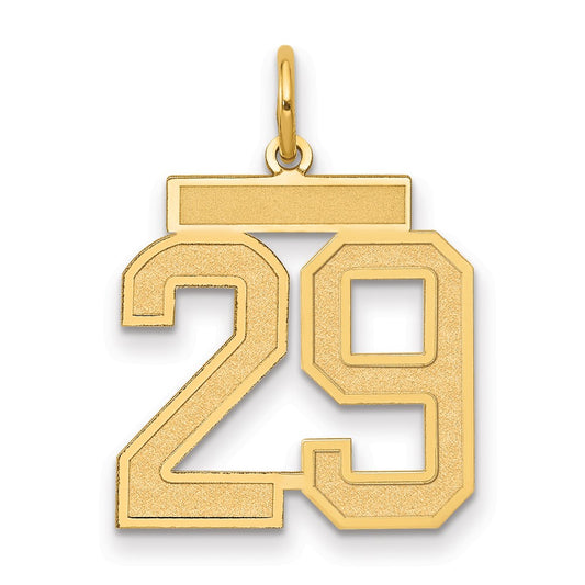 14k Medium Satin Number 29 Charm