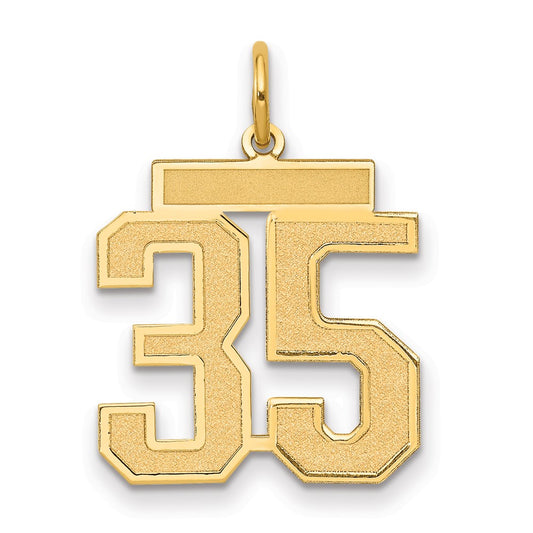 14k Medium Satin Number 35 Charm