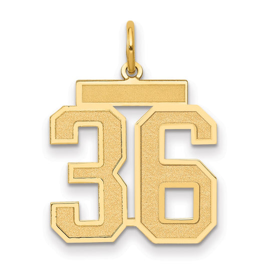 14k Medium Satin Number 36 Charm