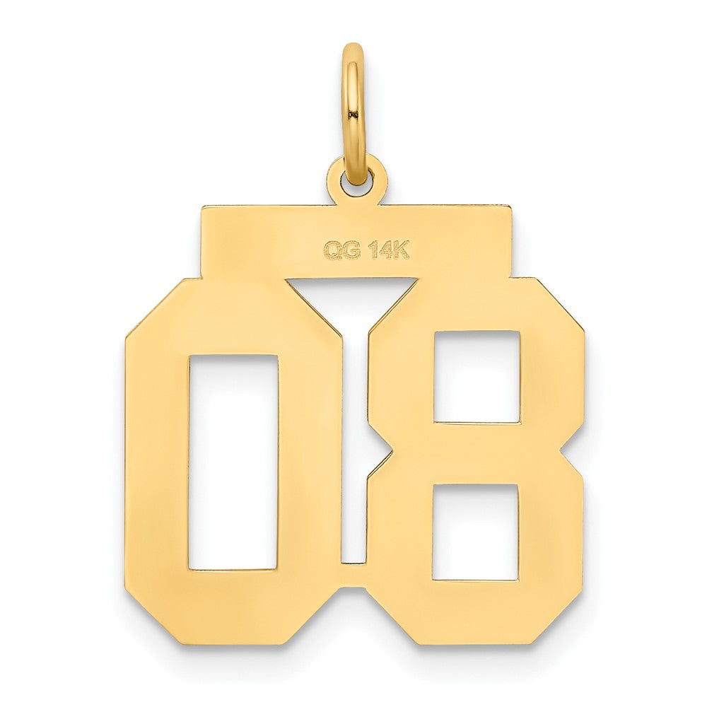 14k Medium Satin Number 80 Charm