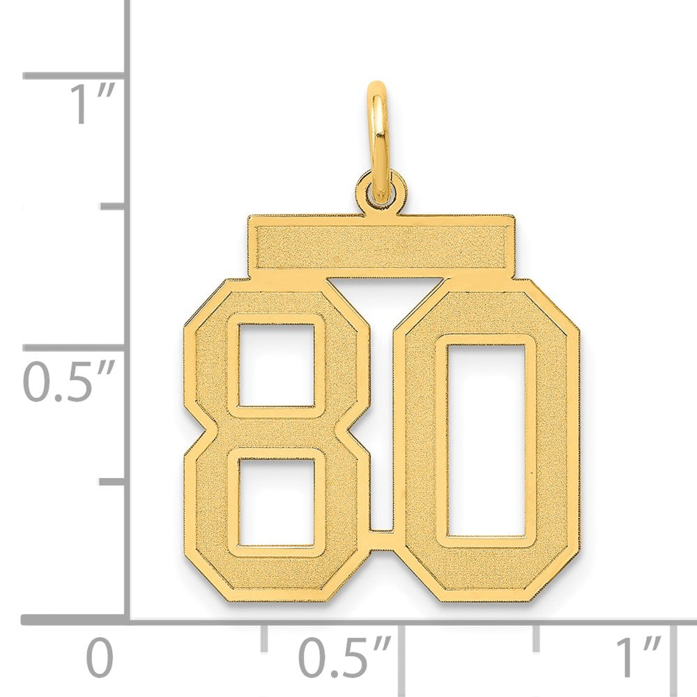 14k Medium Satin Number 80 Charm