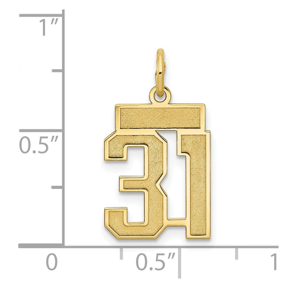 14k Small Satin Number 31 Charm