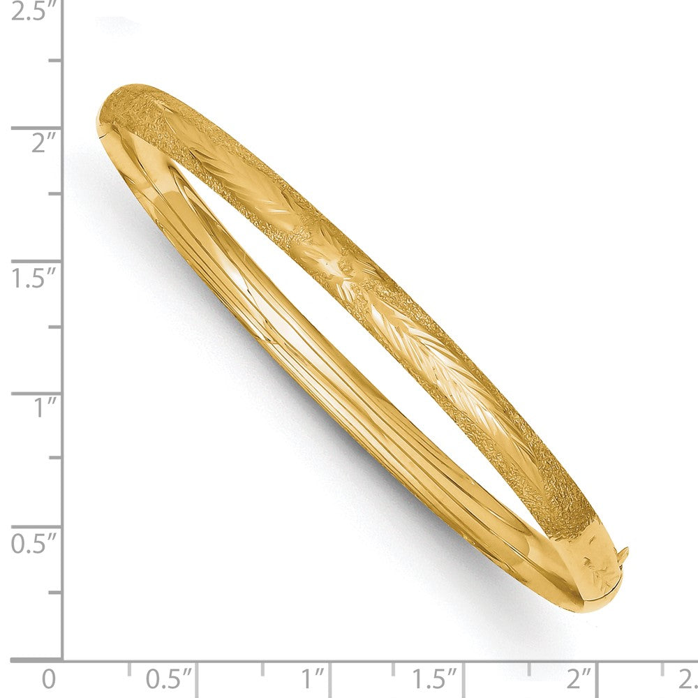 14k 3/16 Oversized Laser Cut Hinged Bangle Bracelet