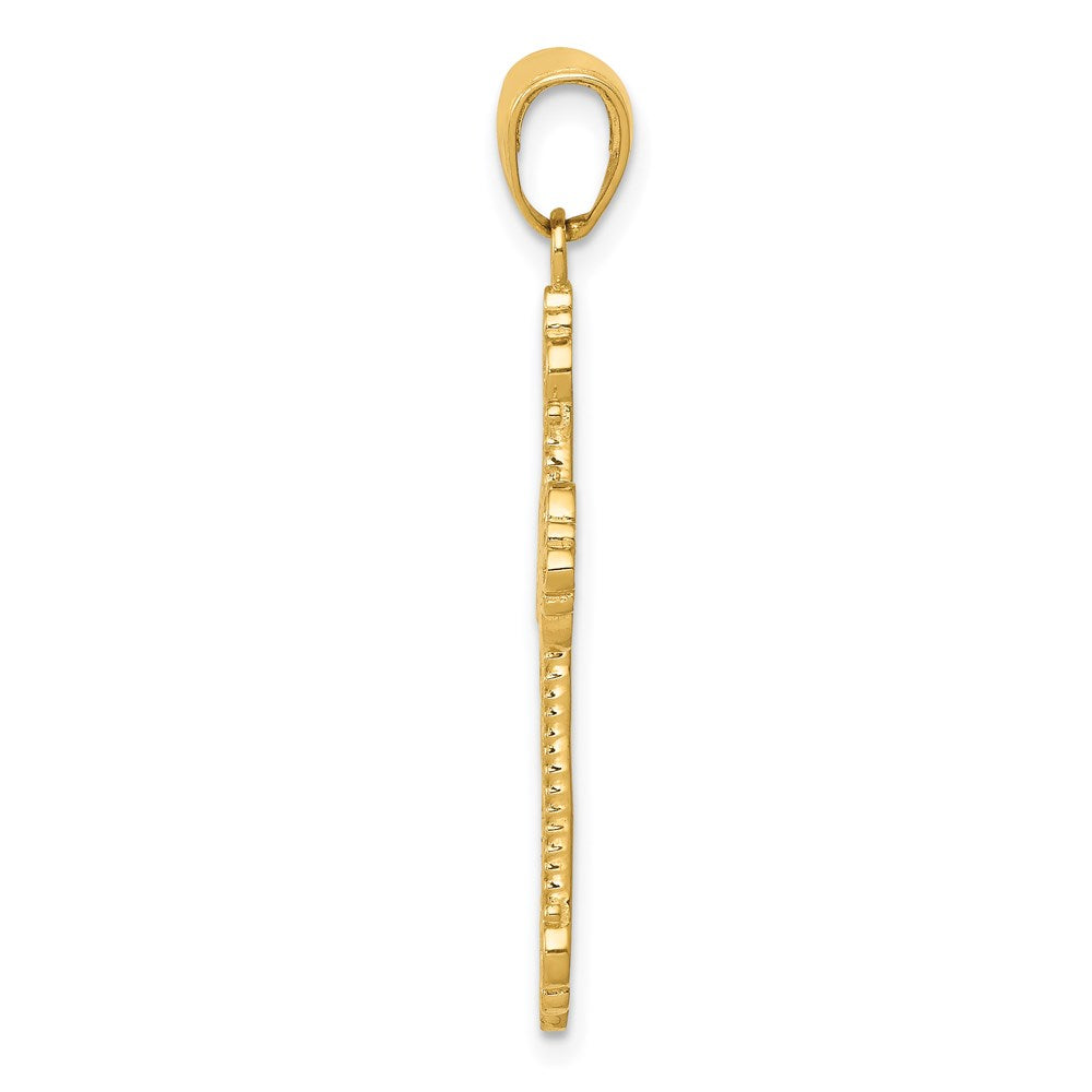 14k Fleur De Lis Cross Charm