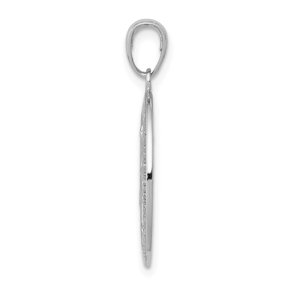 14k White Gold Virgin Mary Medal Pendant