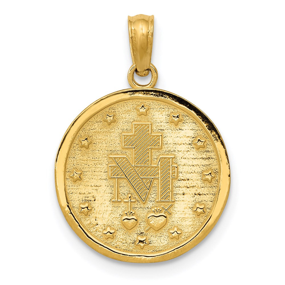 14k Virgin Mary Medal Pendant