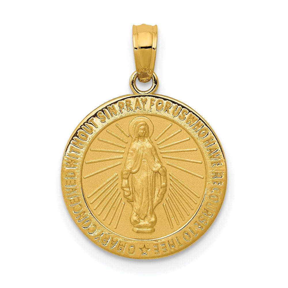 14k Virgin Mary Medal Pendant