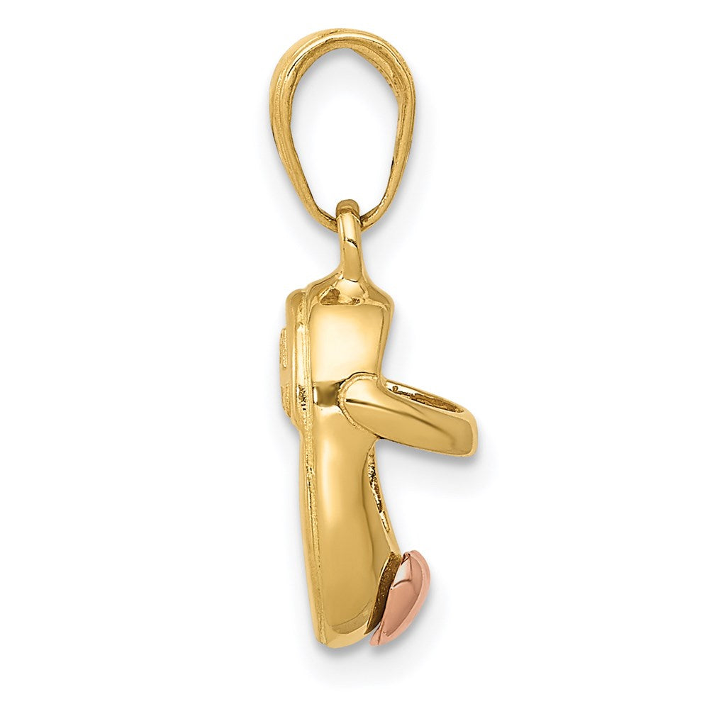 14k  3D Two-tone Shoe Charm