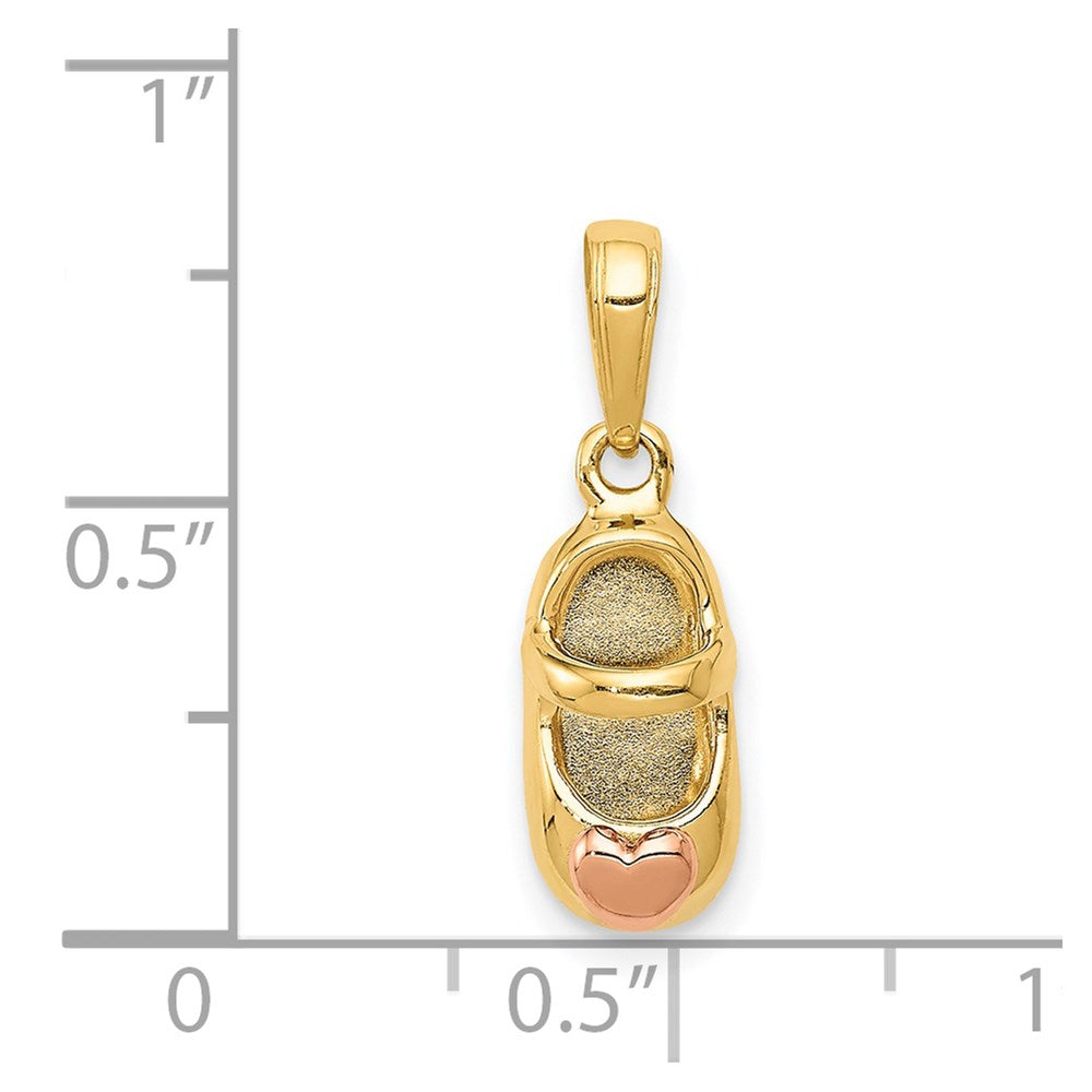 14k  3D Two-tone Shoe Charm