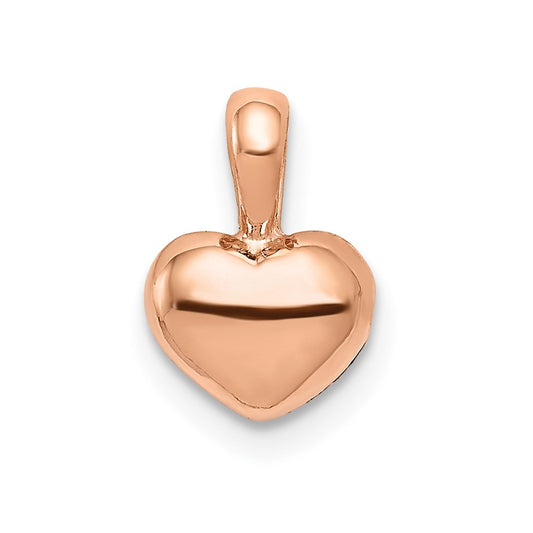 14K Rose Polished Domed Heart Charm