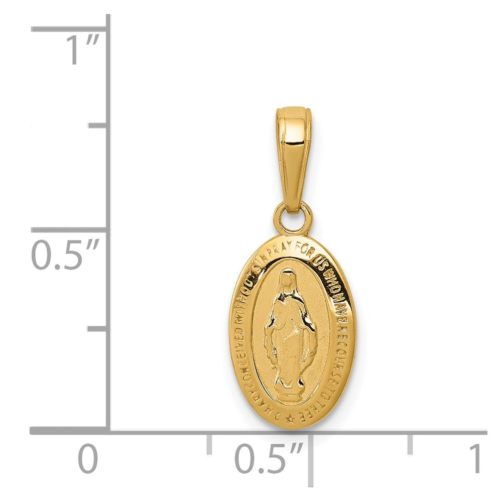 14k Virgin Mary Medal Charm