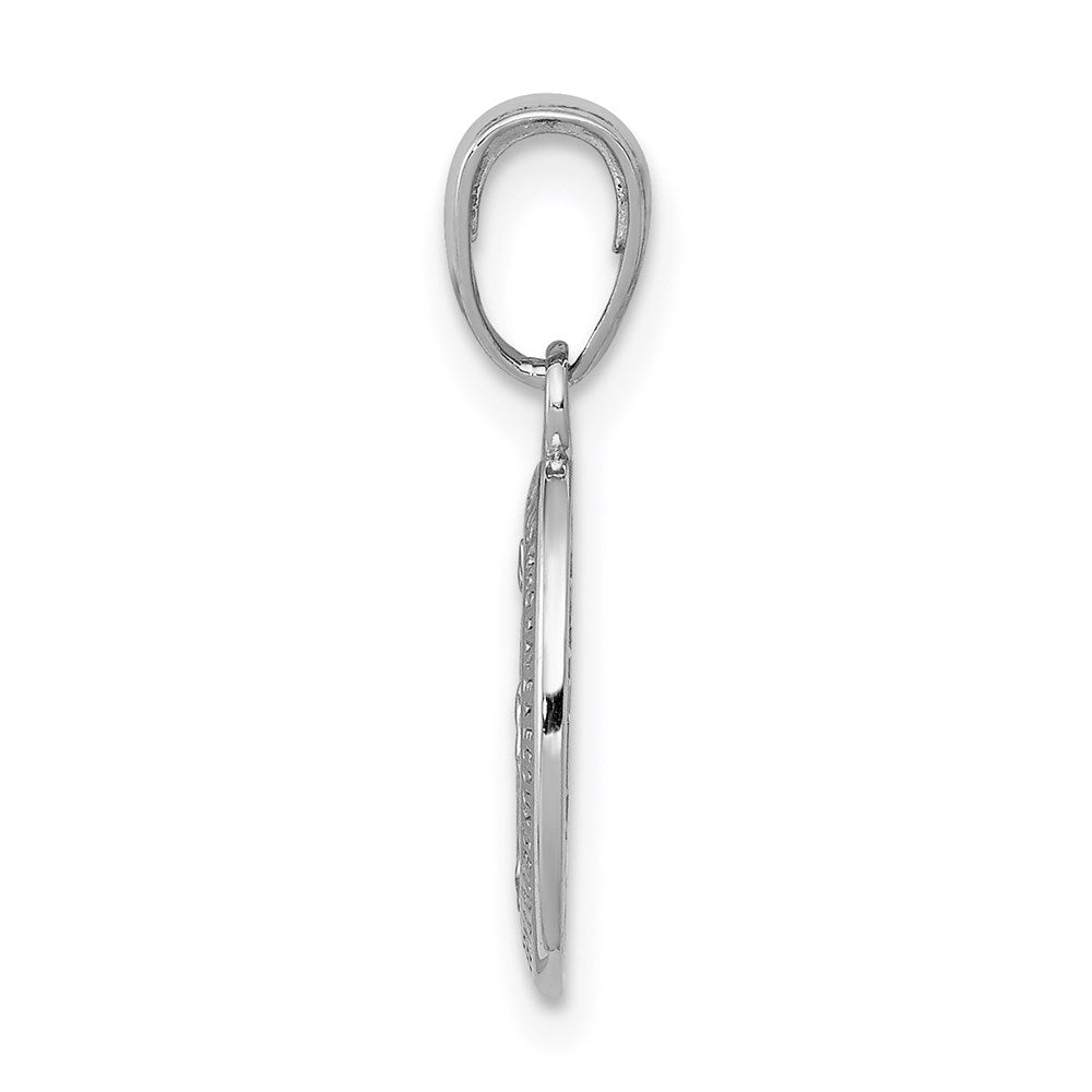 14k White Gold Virgin Mary Medal Charm