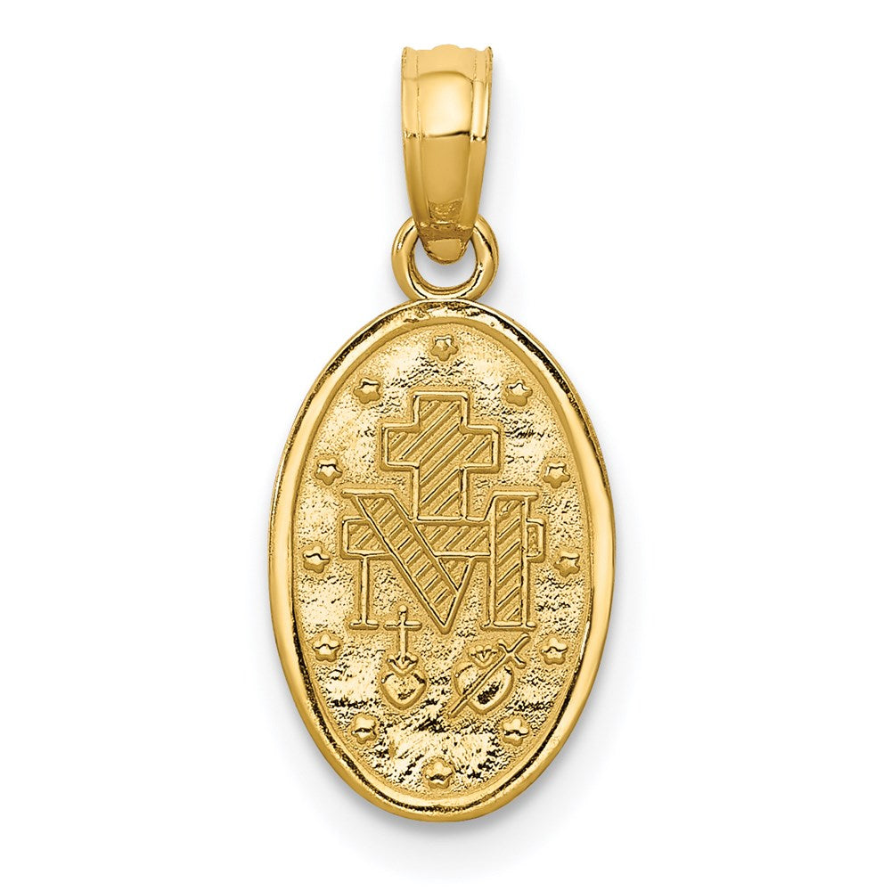 14k w/Rhodium Virgin Mary Medal Charm