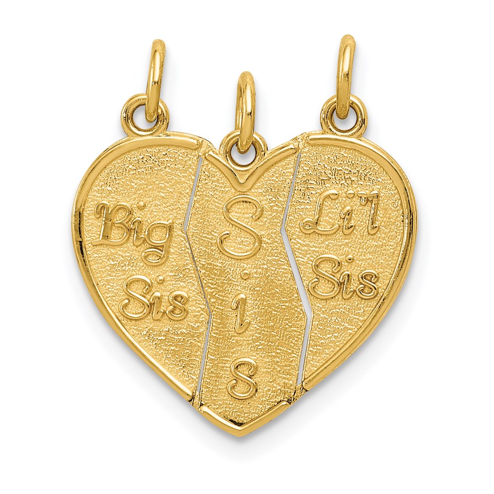 14k 3-piece Break-apart BIG SIS-SIS-LIL SIS Charm