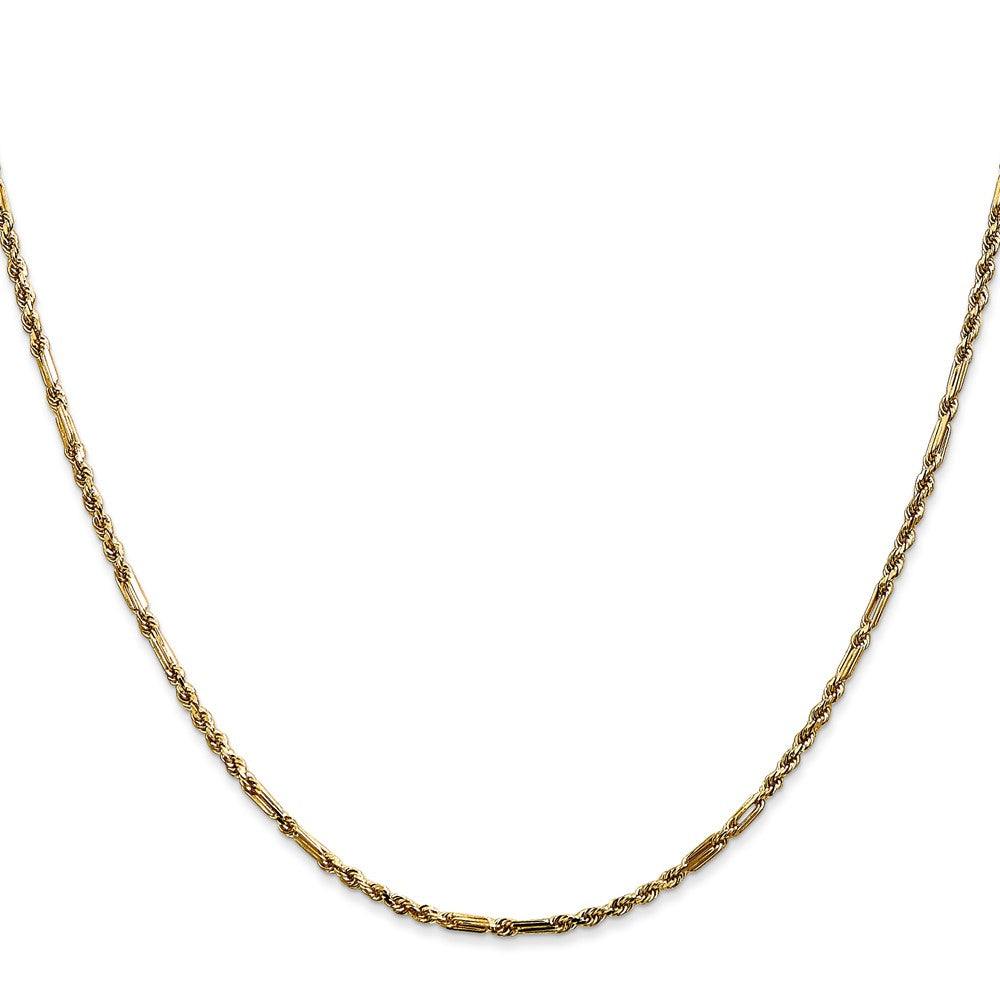 14K 24 inch  1.8mm Diamond-cut Milano Rope with Lobster Clasp Chain