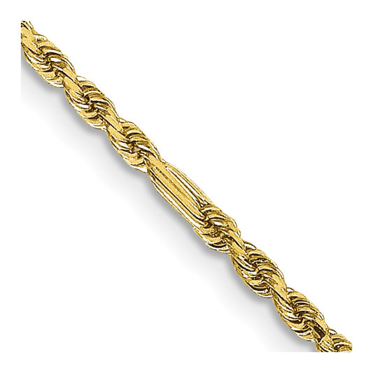 14K 16 inch  1.8mm Diamond-cut Milano Rope with Lobster Clasp Chain