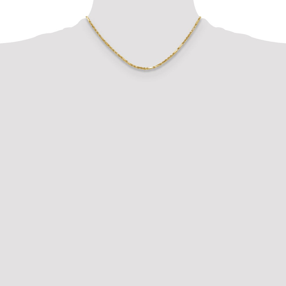14k 2.75mm D/C Milano Rope Chain