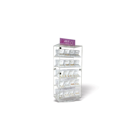 Acrylic 10 Shelf Lockable Countertop Spin Display (Madi K Earring)