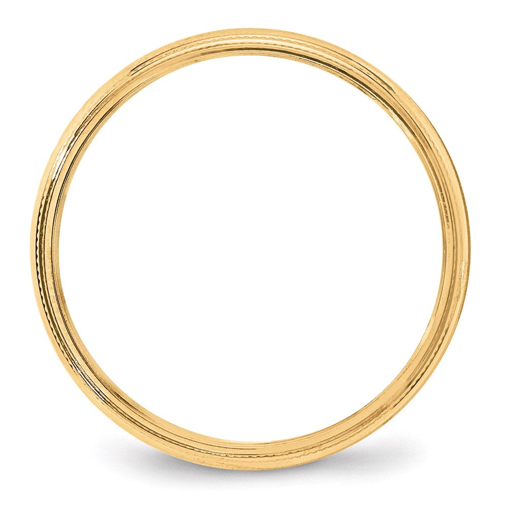 14k Yellow Gold 4mm Lightweight Milgrain Half Round Wedding Band Size 5.5