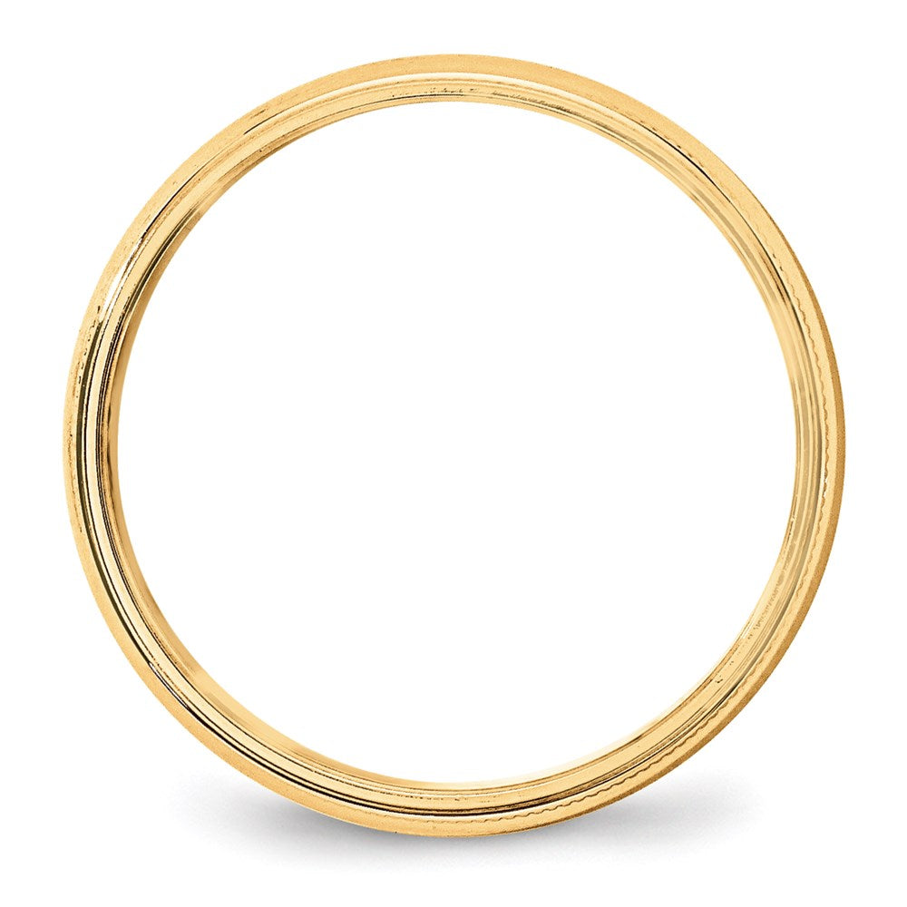 14k Yellow Gold 5mm Lightweight Milgrain Half Round Wedding Band Size 14