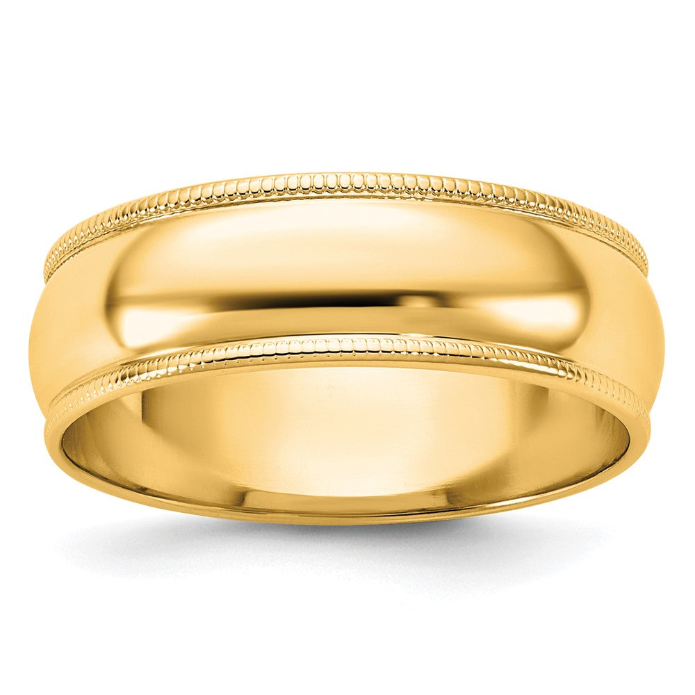 14k Yellow Gold 6mm Lightweight Milgrain Half Round Wedding Band Size 4.5