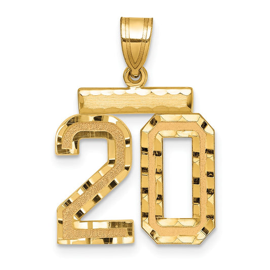 14k Medium Diamond-cut Number 20 Charm