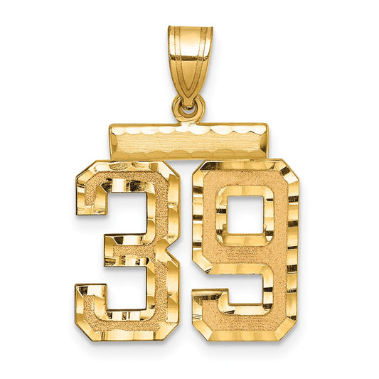 14k Medium Diamond-cut Number 39 Charm
