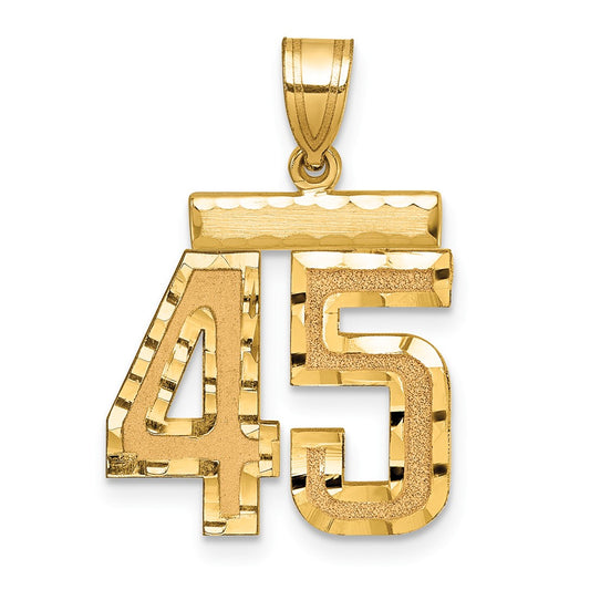 14k Medium Diamond-cut Number 45 Charm