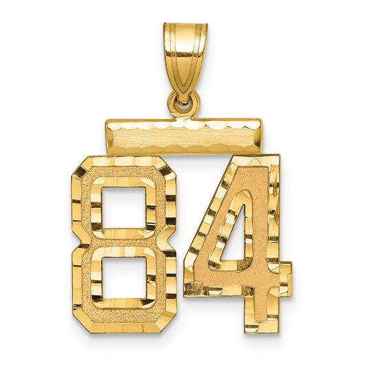 14k Medium Diamond-cut Number 84 Charm