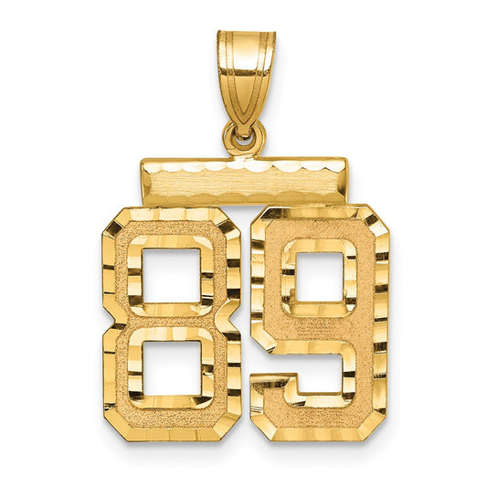 14k Medium Diamond-cut Number 89 Charm