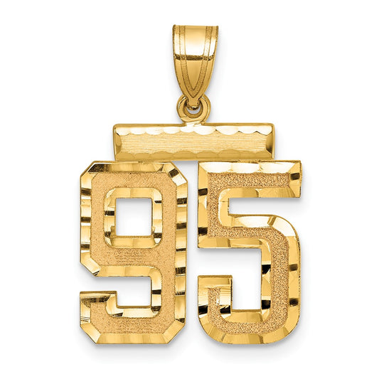 14k Medium Diamond-cut Number 95 Charm